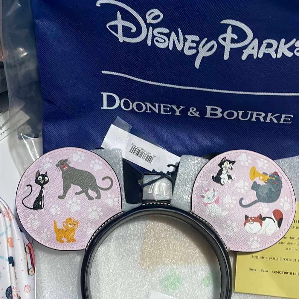 Dooney & Bourke Black and Pink Hair limited edition Cat Ears - Picture 2 of 7